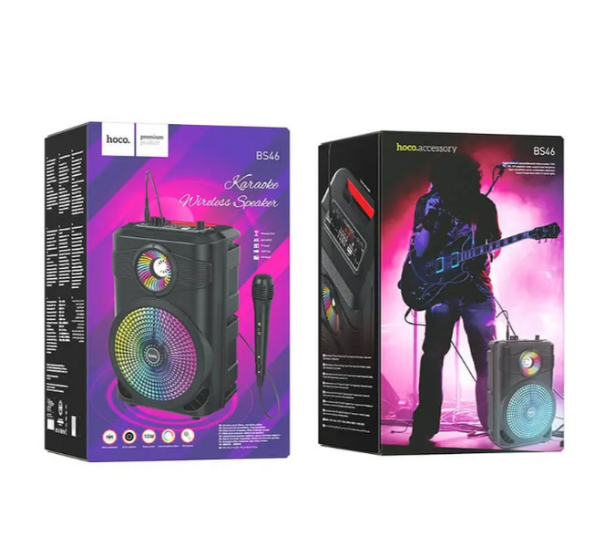 Портативна Bluetooth колонки караоке HOCO BS46 з мікрофоном BT5.0, чорної 15720 фото