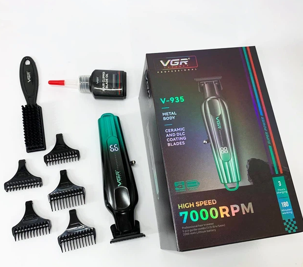 Машинка для стрижки VGR V-935 Black/Green 10644 фото